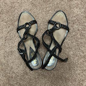 Gun Metal Gray Richard Tyler Strappy Low Heel